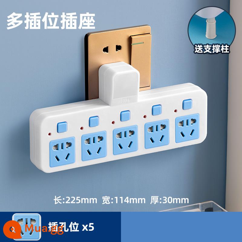 Zhengyiniu Ổ Cắm Bảng Xốp Chuyển Đổi USB Đèn Ngủ Dây Nối Dài Đa Năng 1 Biến Nhiều Lỗ Dây Chính Hãng - Toàn bộ bằng đồng nguyên chất: 5 công tắc (model chống sét)