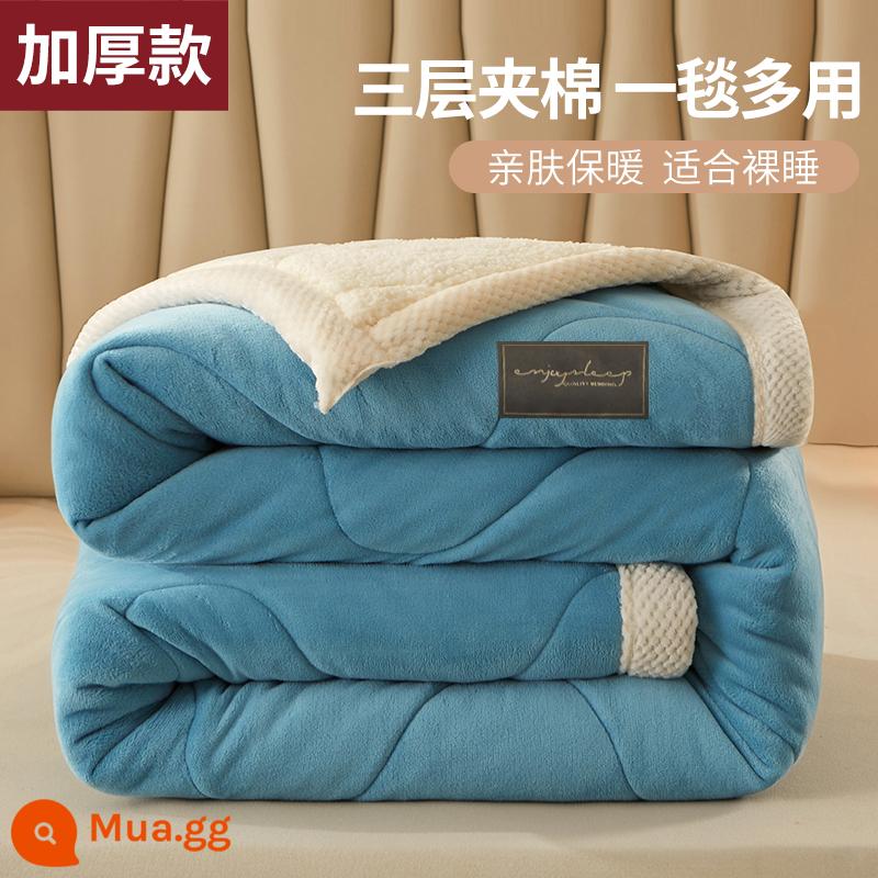 Chăn chần dày ấm san hô vải nỉ mùa đông ngày bao chăn nhỏ sofa giường ngủ trưa nệm - Star Orchid [Phong cách đệm ·Nhung hai mặt] Làm nóng nhanh 3 giây