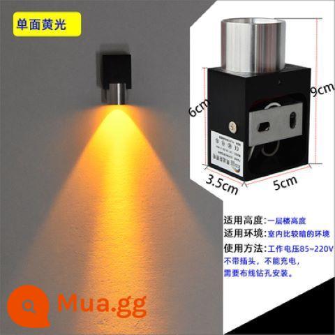 Đèn LED dán tường phòng ngủ đầu giường lối đi hành lang lên xuống dạ quang câu lạc bộ ktv trang trí khách sạn nền tường nhiều màu sắc điều khiển từ xa - [Đèn vàng một đầu 3W] model độ sáng cao