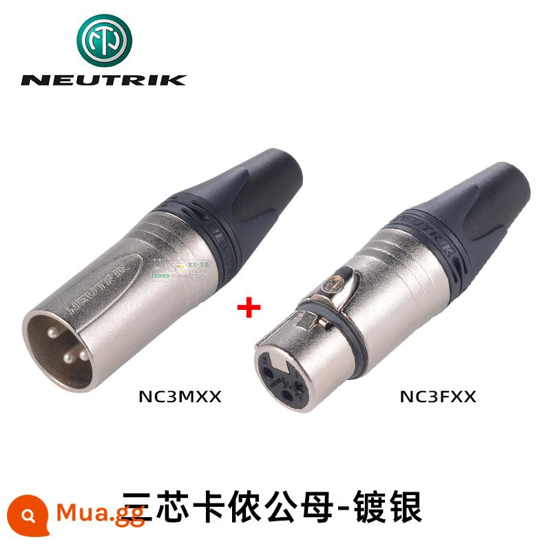 Miễn phí vận chuyển NEUTRIK Youquke ba lõi XLR Canon kẹp tóc nông nghiệp cắm mạ vàng NC3MXX nam và nữ NC3FXX-B - NC3MXX+NC3FXX-XLR nam và nữ mạ bạc