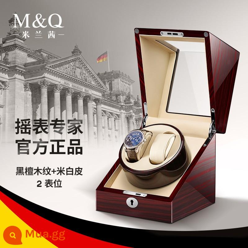 Milan Qian đồng hồ bình lắc đồng hồ cơ tự xoay thiết bị đồng hồ hộp bảo quản swinger xoay sa khoáng nhà - Vân gỗ mun + nội thất trắng nhạt [2 bàn]