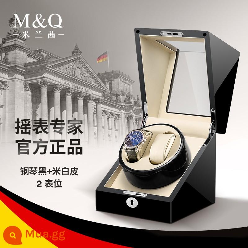 Milan Qian đồng hồ bình lắc đồng hồ cơ tự xoay thiết bị đồng hồ hộp bảo quản swinger xoay sa khoáng nhà - Màu đen piano + nội thất trắng nhạt [2 bàn]