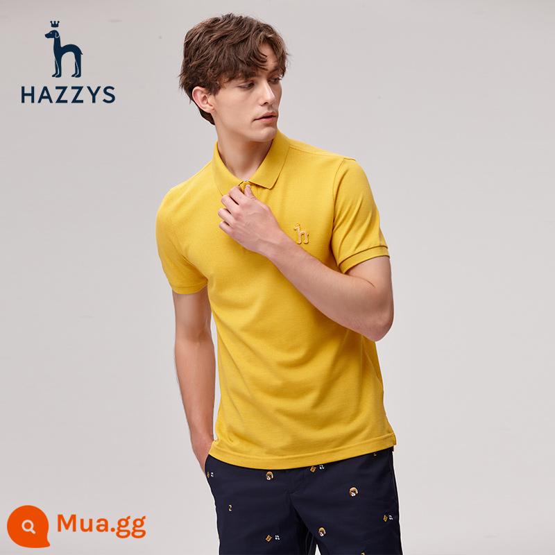 [cotton piqué] Hazzys haggis áo sơ mi nam ngắn tay nhiều màu sắc mùa hè áo thun giản dị theo xu hướng nam - Màu vàng loại B