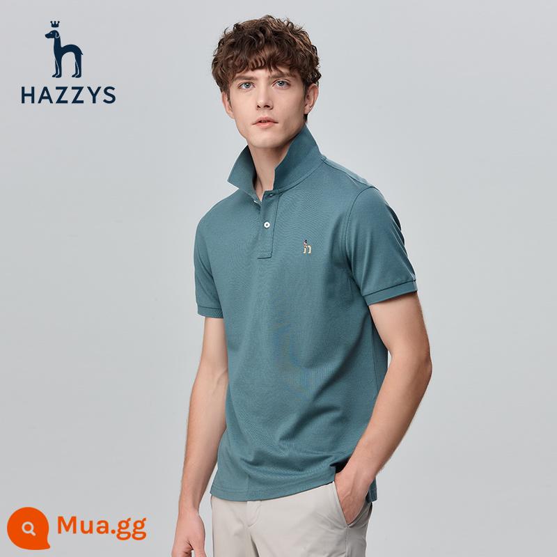 [cotton piqué] Hazzys haggis áo sơ mi nam ngắn tay nhiều màu sắc mùa hè áo thun giản dị theo xu hướng nam - màu xanh lá