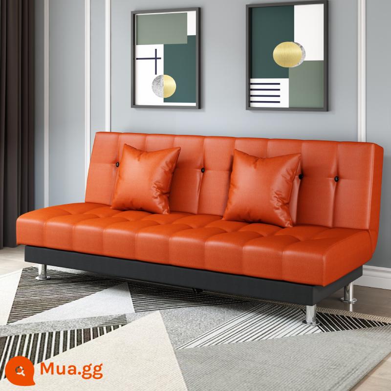 Da PU sáp dầu da nghệ thuật sofa căn hộ nhỏ đôi hoặc ba người đa chức năng có thể gập lại giường sofa đơn giản - da tachibana