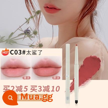 flortte hoa Loria lip liner son môi màu nude không thấm nước và bền flagship cửa hàng chính thức hoa chính hãng Luolia - C03#Too Shark Gentle~Kem mơ cam cháy