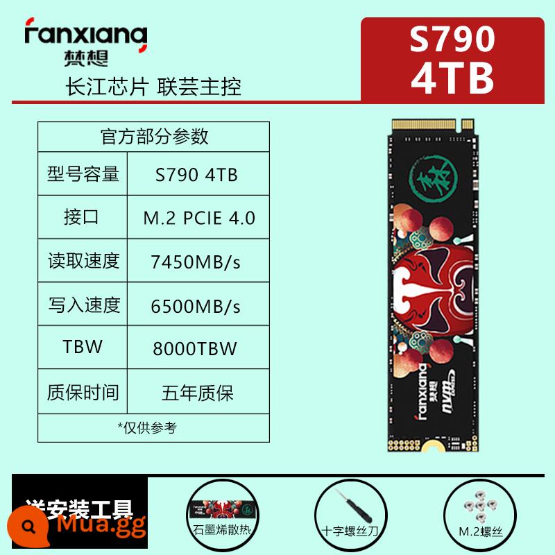 Ổ cứng thể rắn Fanxiang S500PRO/S790 1T2T4TB/M.2 NVME Lưu trữ sông Dương Tử PCIE SSD512G - [SF miễn phí vận chuyển] Fanxiang S790 4TB (miễn phí ổ flash USB hệ thống 64G)