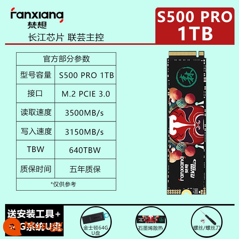 Ổ cứng thể rắn Fanxiang S500PRO/S790 1T2T4TB/M.2 NVME Lưu trữ sông Dương Tử PCIE SSD512G - [SF miễn phí vận chuyển] Fanxiang S500pro 1TB (ổ flash USB hệ thống 64G miễn phí)