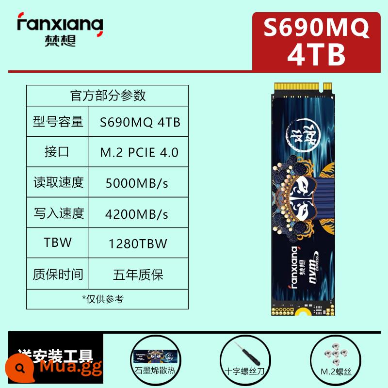 Ổ cứng thể rắn Fanxiang S500PRO/S790 1T2T4TB/M.2 NVME Lưu trữ sông Dương Tử PCIE SSD512G - [SF giao hàng miễn phí] Fanxiang S690MQ 4TB (ổ flash USB hệ thống 64G miễn phí)