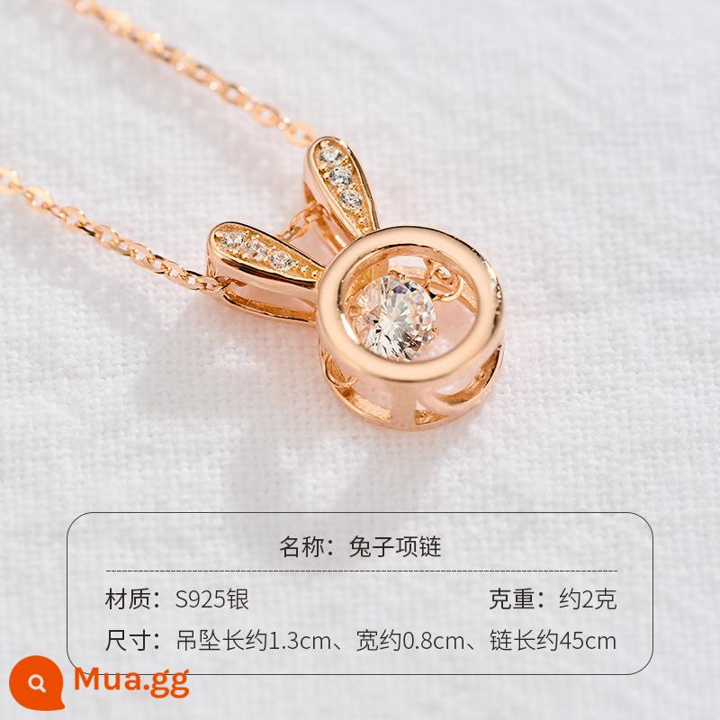 Shunqin Nhà Bạc S925 Vòng Cổ Nữ Trẻ Trung Thỏ Quà Kỷ Niệm Ins Gió Quà Tặng Năm Mới Bộ Trang Sức - Dây chuyền thỏ bạc S925 + giấy chứng nhận