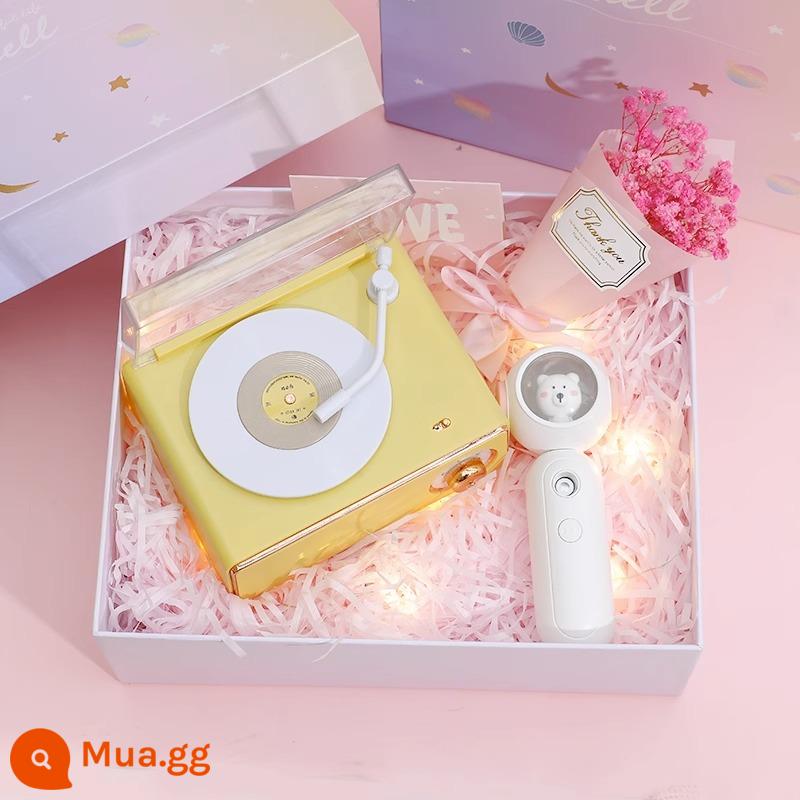 Báo động retro loa bluetooth loa không dây âm thanh nhỏ mini -heavy bass cao -trình ăn bản ghi vinyl chất lượng - Kem Vàng + Kem Dưỡng Ẩm [Hộp Quà Tinh Tế]