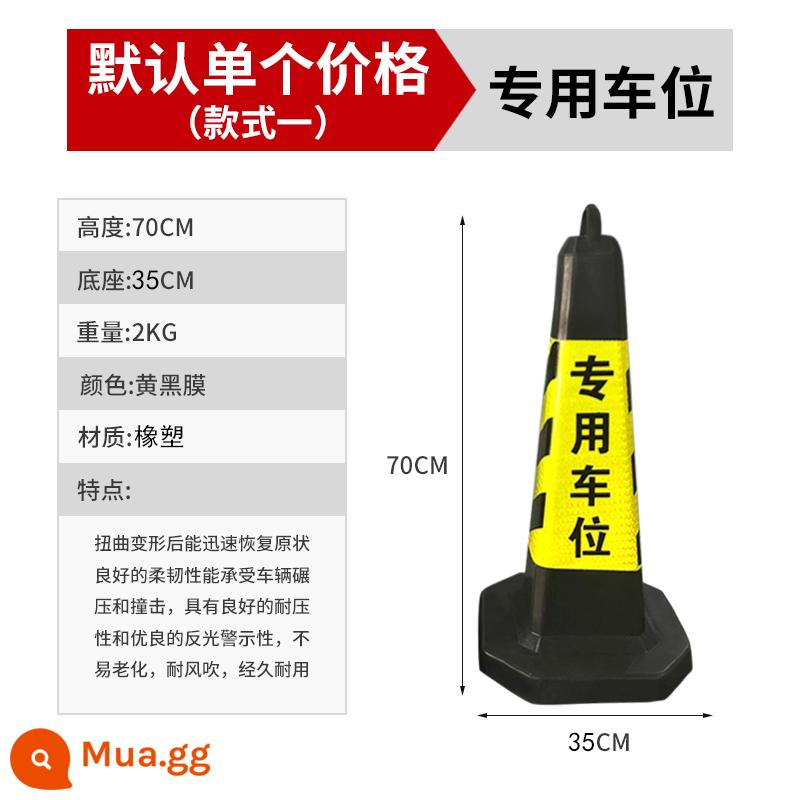 Cao Su Đường Nón 70CM Nón Phản Quang, Nón PVC Không Đậu Xe Rào Chắn Không Đậu Xe Cọc Cột Cảnh Báo Kem Hình Nón - Chỗ đậu xe đặc biệt 4kg màu đen và vàng