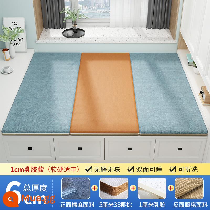 Chiếu tatami làm theo yêu cầu Chiếu tatami làm từ dừa hai mặt theo yêu cầu Chiếu tatami làm bằng cao su theo yêu cầu - 6 cm = 5 cm dừa + 1 cm mủ mỗi hình vuông