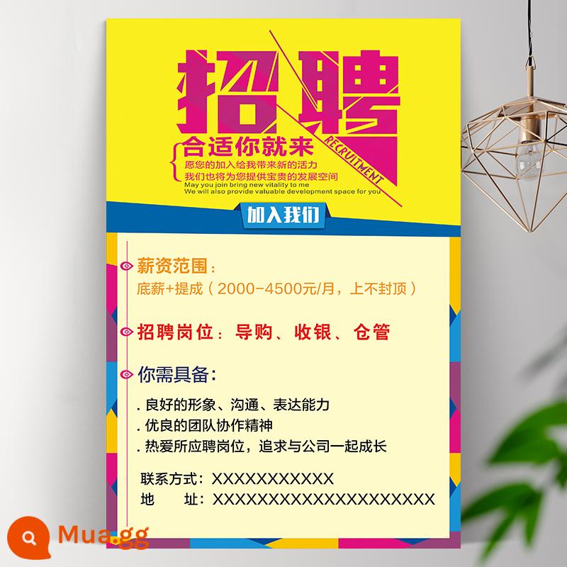 Áp phích quảng cáo tuyển dụng bồi bàn khách sạn tùy chỉnh thu ngân thông tin tuyển dụng biển quảng cáo hình nền sản xuất áp phích - 19[Tuyển dụng]