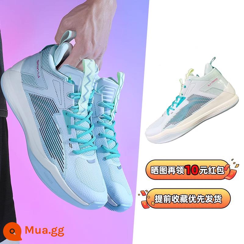 Li Ning Sonic Combat giày bóng rổ nam mùa thu đông giày nam chính hãng mới 10 giày thể thao nam sneakers sneakers - Bát mỏng màu xanh/sứ xanh(115)