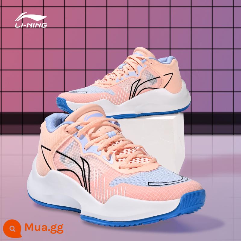 Giày bóng rổ nam Li Ning đội blitz giày thể thao mùa đông toàn thành phố 10 thấp top 8 sonic 9 giày thể thao nam nam - Cam đào ngọt ngào/tím xanh tuyết