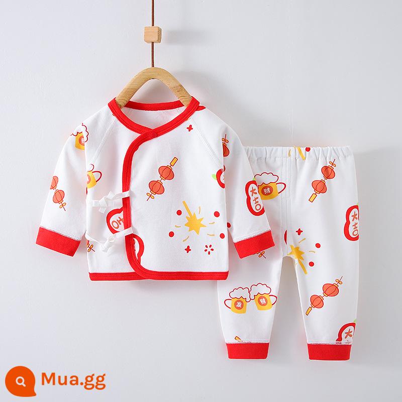 Quần áo trẻ sơ sinh, quần áo sư, bộ áo và quần lót cotton nguyên chất mùa thu đông 3 bộ áo và quần lót cho bé sơ sinh loại A - Làm giàu (có thể mở cửa hàng) Bông nguyên chất không xương