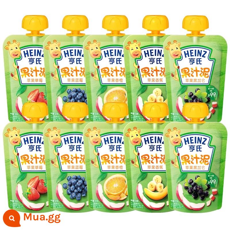 Heinz trái cây xay nhuyễn 14 túi trái cây xay nhuyễn cho bé sơ sinh trái cây xay nhuyễn trẻ em túi hút dinh dưỡng thức ăn không ăn mòn bùn hộp quà tặng - Nước ép xay nhuyễn 120g*10 túi (nhiều hương vị)