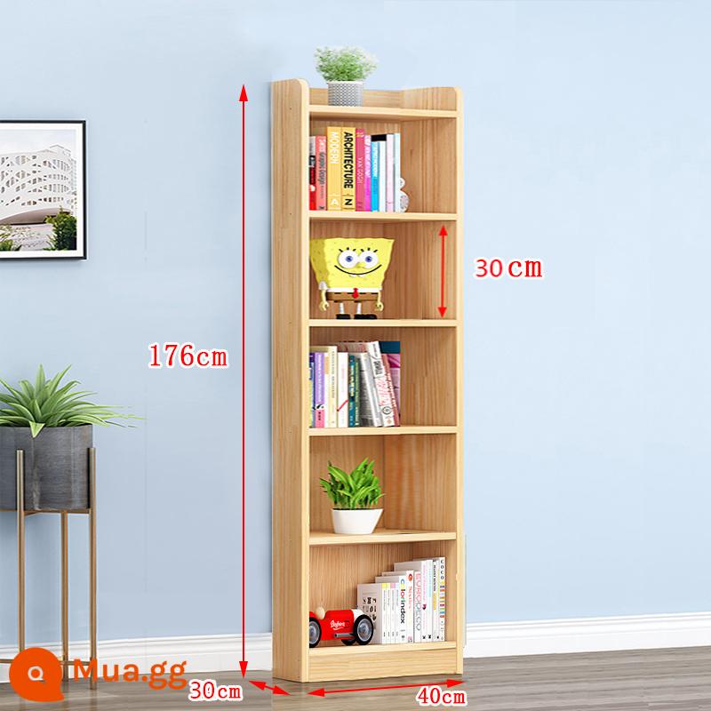 Tủ sách gỗ nguyên khối tất cả bằng gỗ thông sàn hộ gia đình giá đơn giản 24cm trẻ em bay cửa sổ tủ kệ sách 30cm - Mô hình không sơn 40*30*176 không có cửa