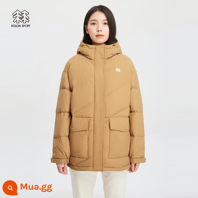 [Phong cách tương tự như Liu Shishi] KOLON SPORT Kolon down Áo khoác lông ngỗng dáng rộng không thấm nước ngoài trời dành cho nữ - Lạc đà CA