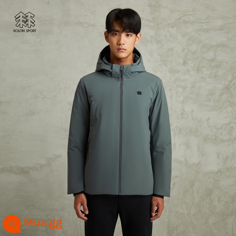 KOLON SPORT Kolon down jacket nam ngoài trời không thấm nước nhẹ lông ngỗng áo khoác chống gió và thoáng khí - GD màu xanh đậm