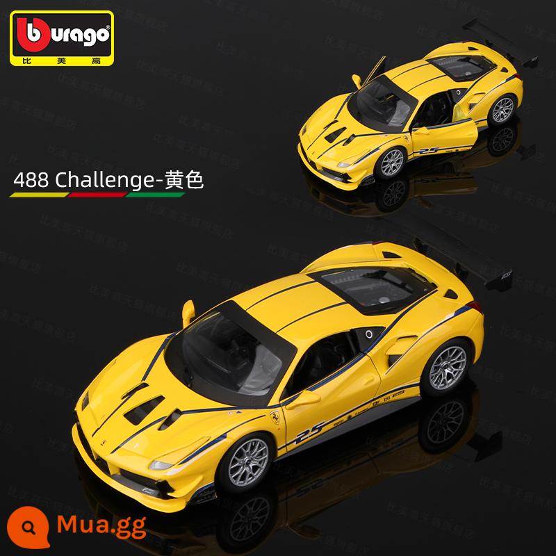 Bimeigao Tỉ Lệ 1:24 Ferrari Mới Phối Màu SF90 Xe Thể Thao Mô Hình Mô Phỏng Hợp Kim Đồ Chơi Bé Trai Bộ Sưu Tập Quà Tặng - Thử thách 1:24 Ferrari 488 - Vàng