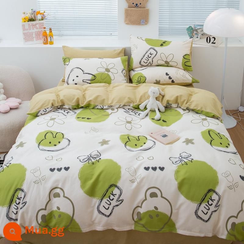 Vỏ chăn bông nguyên chất một mảnh dày đơn và đôi 100 cotton hoa chăn trẻ em 150x200 chăn đơn ký túc xá sinh viên - Kawaii HM