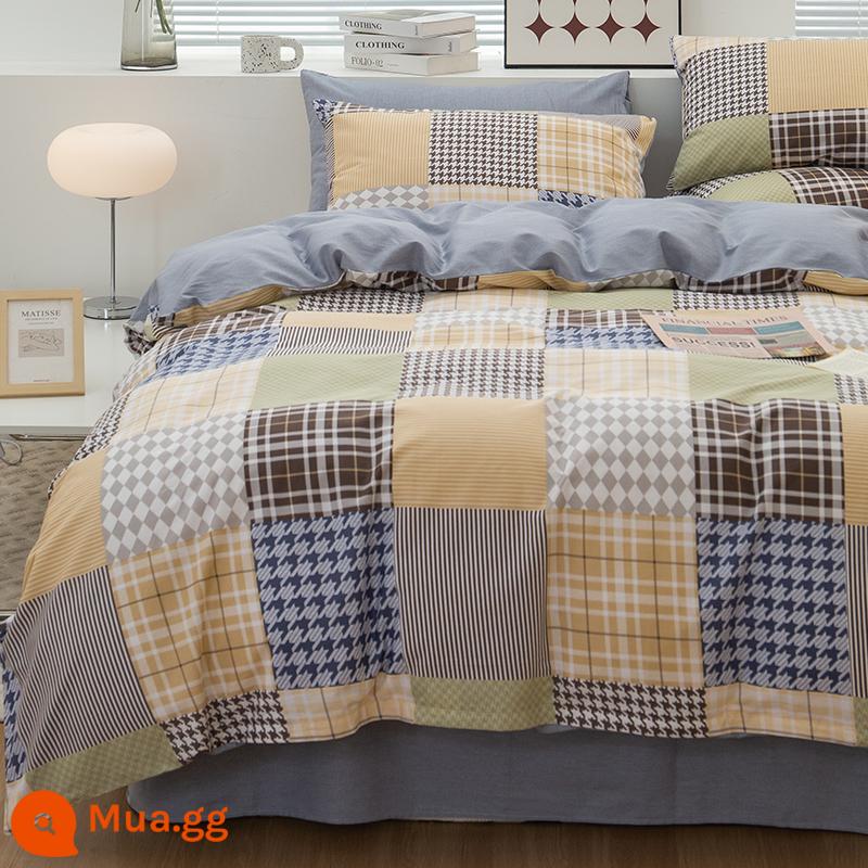 Vỏ chăn bông nguyên chất một mảnh dày đơn và đôi 100 cotton hoa chăn trẻ em 150x200 chăn đơn ký túc xá sinh viên - Mange HM