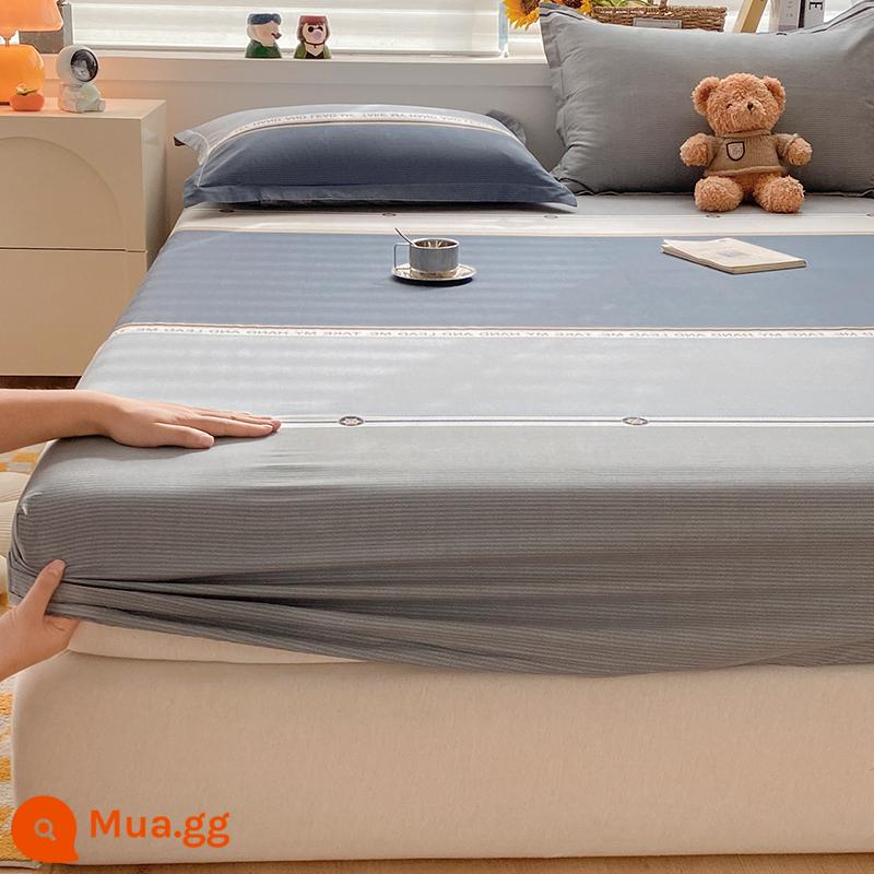 2023 cotton mới được trang bị ga trải giường một mảnh chống trượt 100 bộ ga trải giường bằng cotton nguyên chất cho trẻ em bao gồm tấm bảo vệ - Camillo