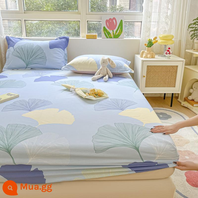 2023 cotton mới được trang bị ga trải giường một mảnh chống trượt 100 bộ ga trải giường bằng cotton nguyên chất cho trẻ em bao gồm tấm bảo vệ - bạch quả