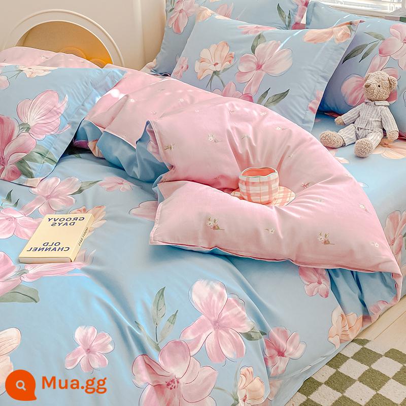 Vỏ chăn đơn mảnh bông nguyên chất 100 cotton ký túc xá vỏ chăn đơn 150x200 mùa đông dày chăn đơn sinh viên đơn nam - Nước thu Ninh Hương 丨Bông nguyên chất tốt cho sức khỏe hơn