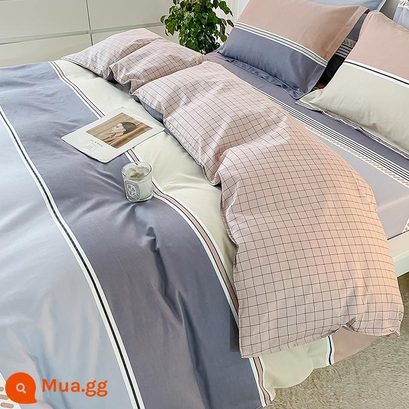 Vỏ chăn đơn mảnh bông nguyên chất 100 cotton ký túc xá vỏ chăn đơn 150x200 mùa đông dày chăn đơn sinh viên đơn nam - Versailles丨Bông nguyên chất tốt cho sức khỏe hơn