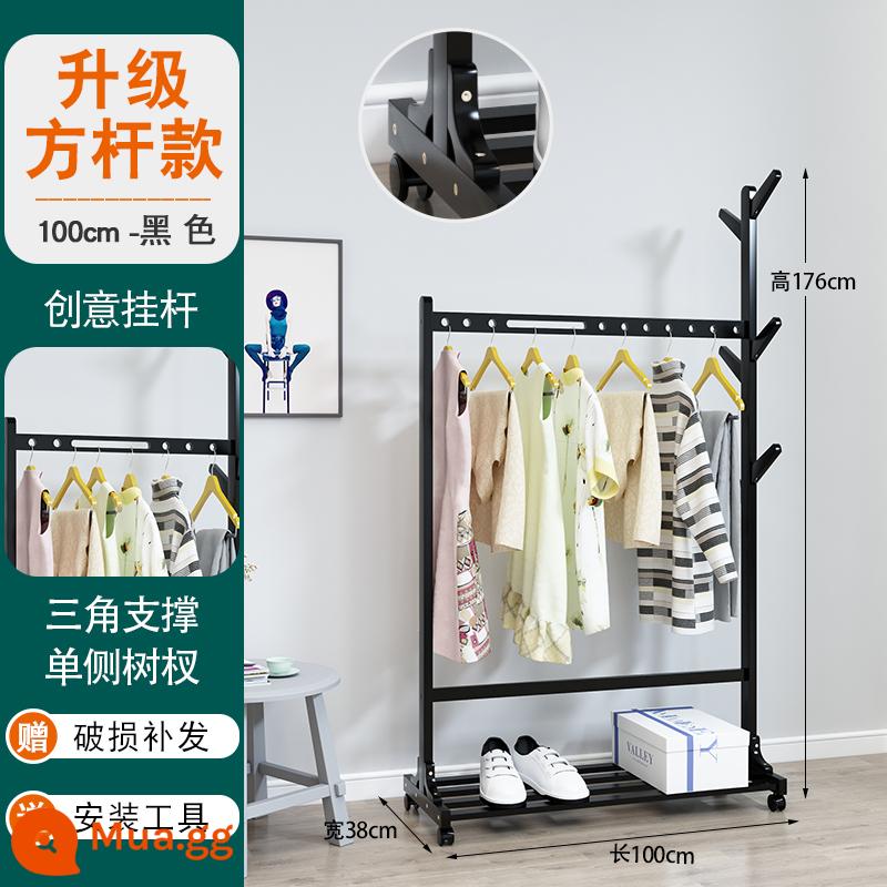 Giữ sàn giá -to -ciling kệ phòng ngủ - [Có hỗ trợ hình tam giác] 100CM--màu đen được nâng cấp [gia cố và ổn định]