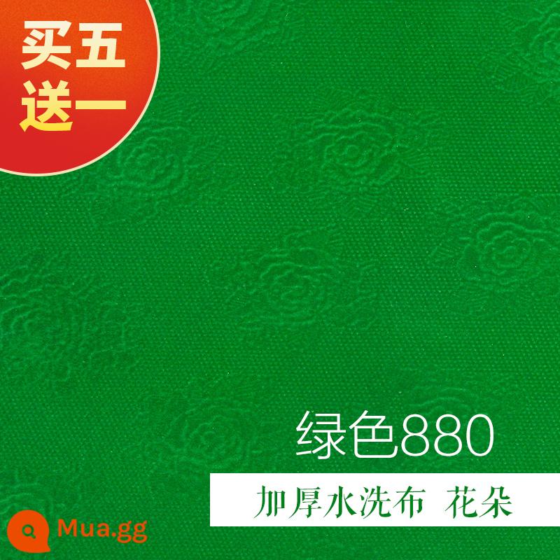 Khăn trải bàn mạt chược máy mạt chược tự động khăn trải bàn khăn trải bàn phụ kiện vải mạt chược chiếu dày máy tính để bàn hấp thụ âm thanh vuông - Hoa Rửa Sạch 880 Xanh Đậm