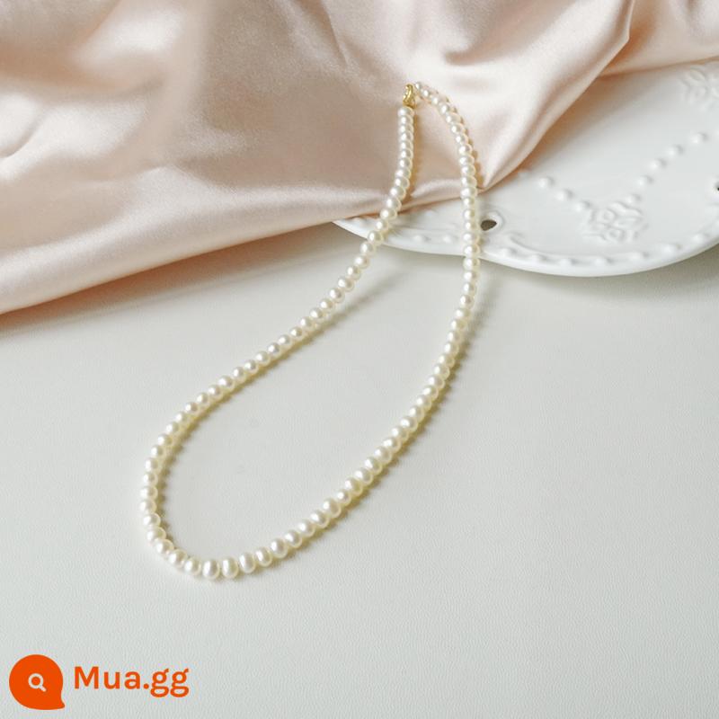 Luna tối giản 4-5mm Natural Water Pearl Vòng cổ bằng dây chuyền nữ Clavicle Nữ Vòng tròn Đóng vòng sáng Điều chỉnh ánh sáng - Trắng 42CM không có dây chuyền đuôi