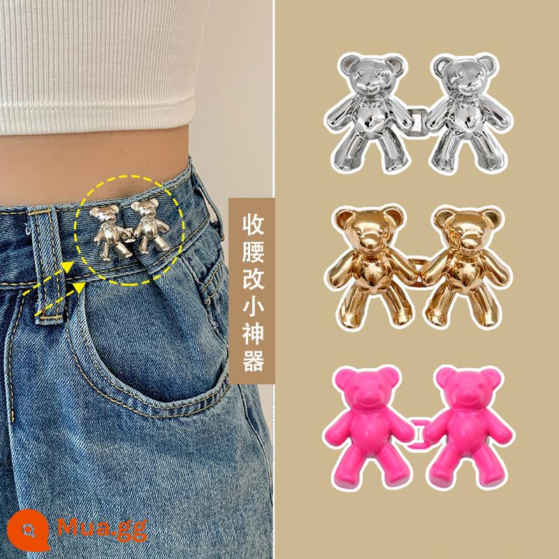 Gấu Thắt lưng Khóa Jeans Eo Cinch Thiết bị ma thuật Nếu eo quần quá to hãy đổi lại nhỏ hơn Siết chặt eo quần và điều chỉnh nút cố định. - 3 miếng hoang dã