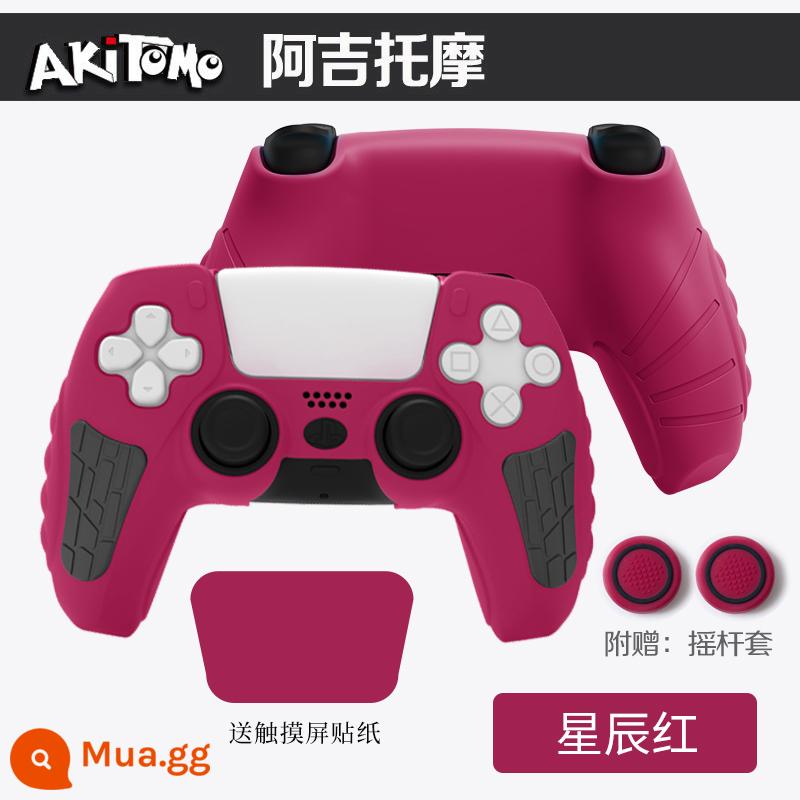 Bao silicon bảo vệ tay cầm PS5 chính hãng Bao silicon bảo vệ tay cầm PS5 Bao bảo vệ tay cầm chơi game PS5 Vỏ mềm chống trượt - Ajitomo Chính Hãng PS5 Thế Hệ 2 Vỏ Tay Cầm, Ngôi Sao Màu Đỏ, Có Miếng Dán, Tặng Kèm Joystick Cover