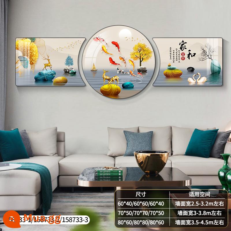 Ánh sáng hiện đại sang trọng phòng khách bức tranh trang trí ngụ ý nền sofa tốt bức tranh treo tường bức tranh tường khí quyển cao cấp bộ ba mới - Fulu Jiuyu [nguồn bán hàng trực tiếp của nhà máy]