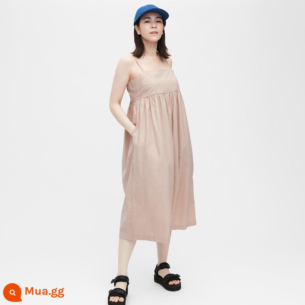 Quần áo nữ Uniqlo váy vải lanh phối dây xếp ly (23 xuân hè có túi) 458110 UNIQLO - 31 màu be