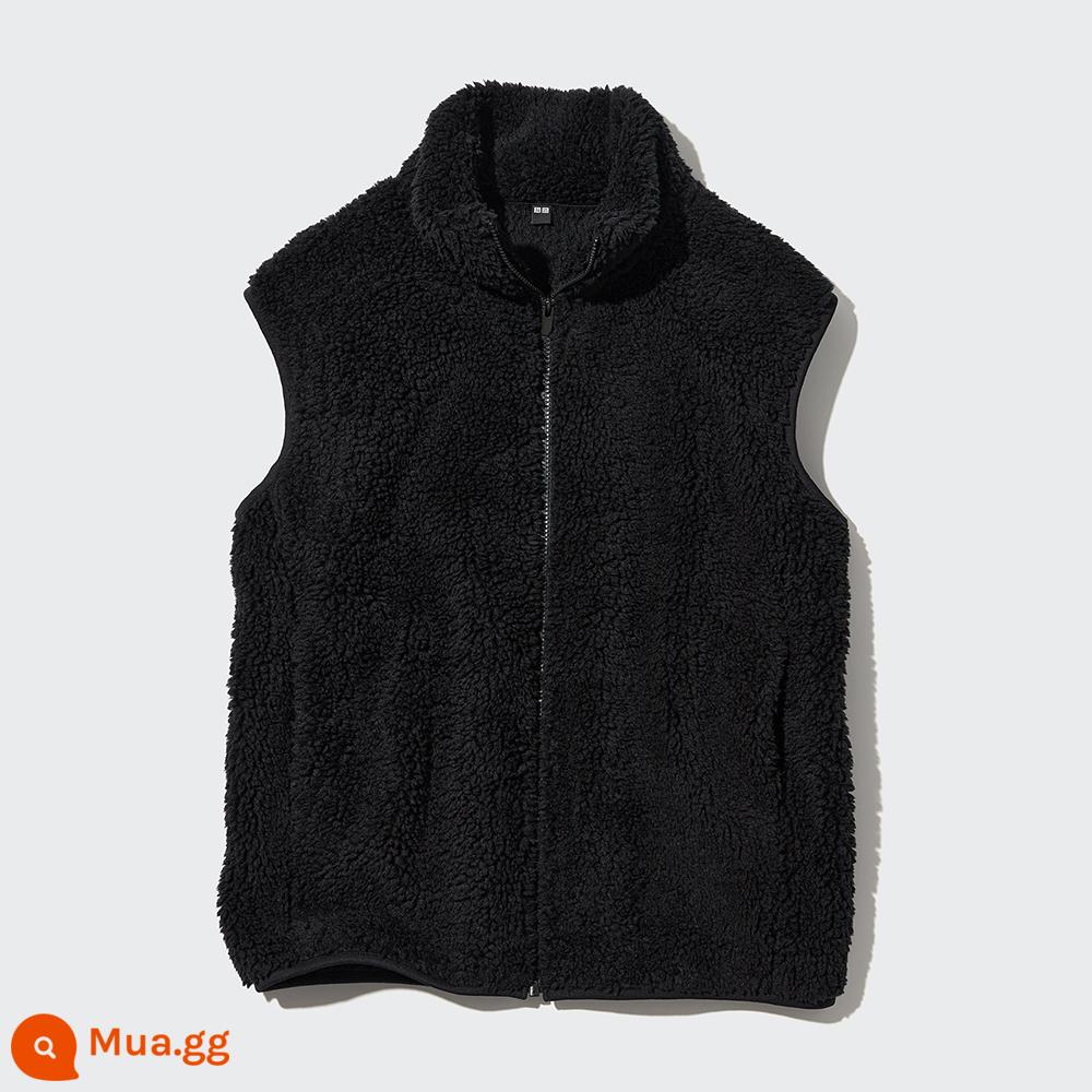 Áo vest nữ Uniqlo giả sherpa cực lông cừu (áo vest dáng rộng 2023 phong cách mới thu đông) 461913 - 09 màu đen