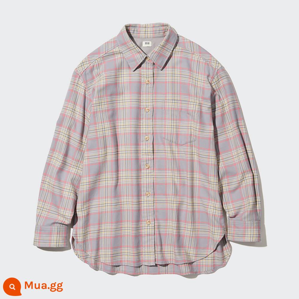 Áo sơ mi flannel nữ Uniqlo (áo sơ mi mỏng dài tay mùa thu kiểu mới) 465933/465932 - 465933/03 màu xám