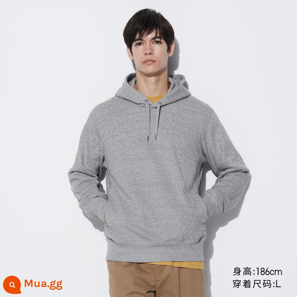 Uniqlo Nam Nữ Cặp Đôi Có Mũ Trùm Đầu Dài Tay Màu Xám Phong Cách 24 Kiểu Mới 465200/450188 - 465200/03 màu xám