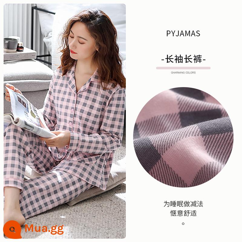 Bộ Đồ Ngủ Nữ Mùa Xuân Và Mùa Thu Mùa Thu Quần Áo Mùa Thu Cotton Nguyên Chất Dài Tay Homewear Thu Đông Mỏng Phần Cỡ Lớn Phù Hợp Với - A810533/ve áo