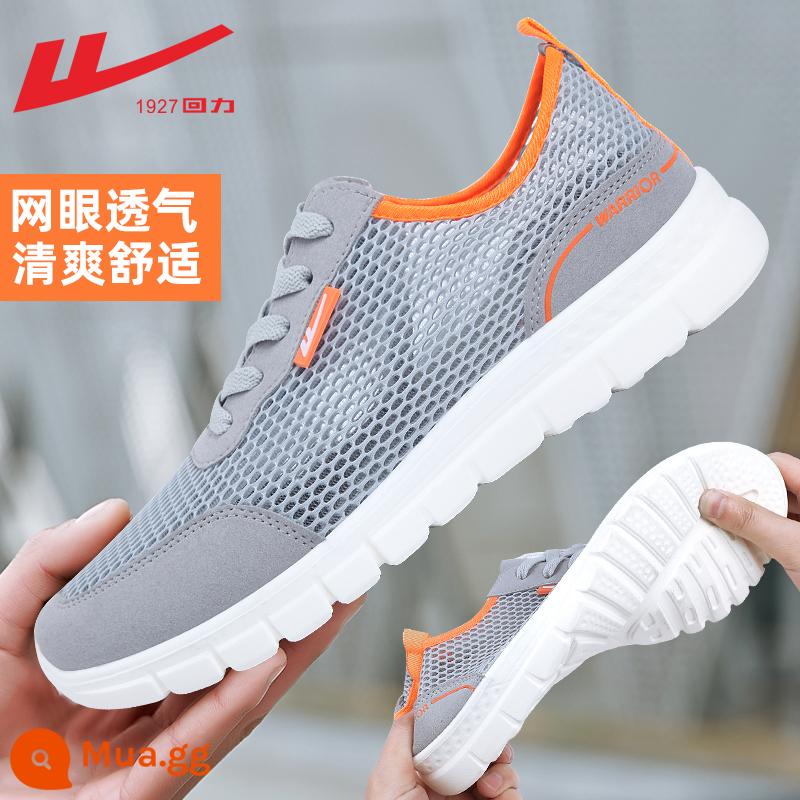 Kéo lại giày nam mùa hè lưới thoáng khí khử mùi slip-on đế mềm chống trượt bố giày cũ giày vải Bắc Kinh giày thường - 6271-màu xám