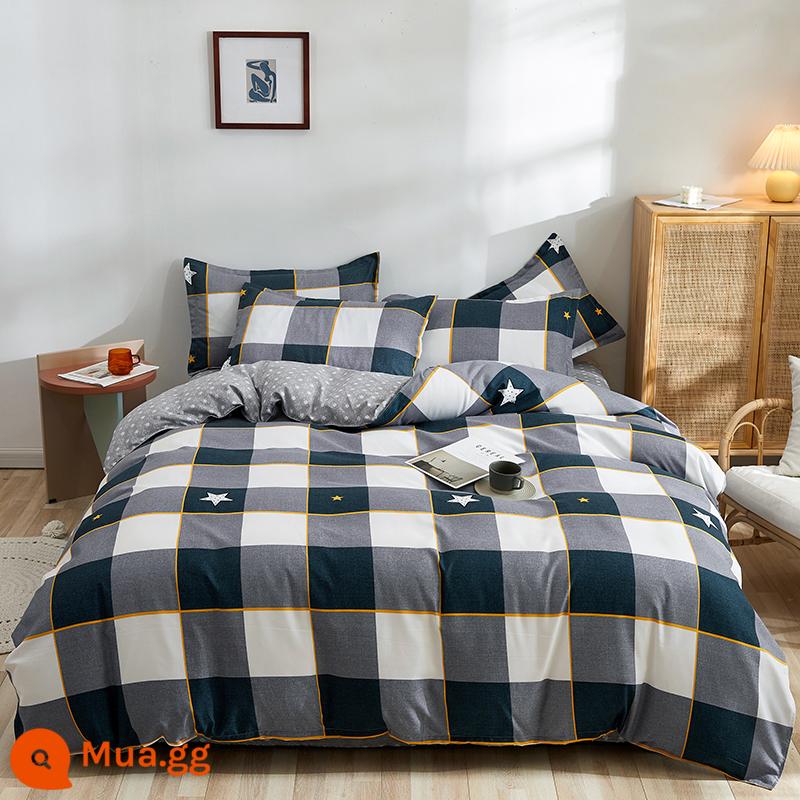 Vỏ chăn đơn mảnh cotton 100 ký túc xá sinh viên đơn 150x200x230 ga trải giường vỏ chăn 2 mảnh 220x240 - giấc mơ sao bạc