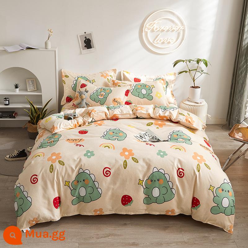 Vỏ chăn đơn mảnh cotton 100 ký túc xá sinh viên đơn 150x200x230 ga trải giường vỏ chăn 2 mảnh 220x240 - Công viên khủng long Champagne