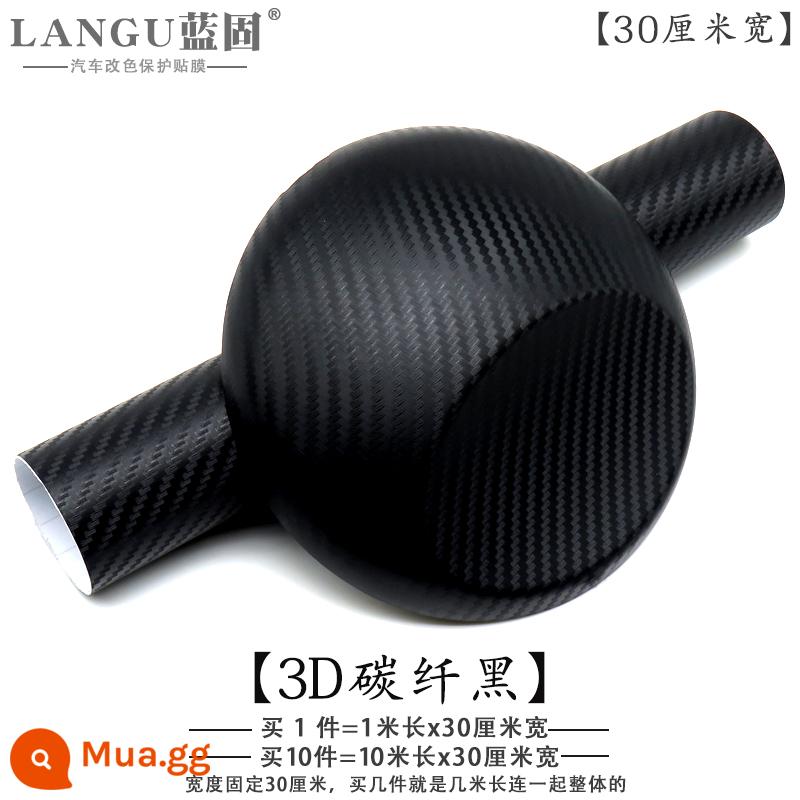 Phim dán sợi carbon nội thất cột điều khiển trung tâm toàn thân mui xe Motoya bóng đen mờ Phim đổi màu xe - Sợi carbon màu đen (dài 1 mét * rộng 30 cm) có rãnh dẫn khí