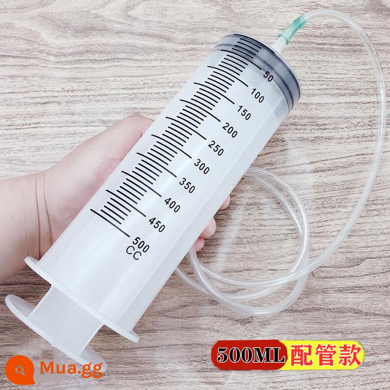 500 \ 20ml lớn nhựa dung tích lớn ống tiêm ống tiêm bơm dầu kim ống ăn thuốc xổ keo làm đầy thiết bị - Ống 500ML+1 mét