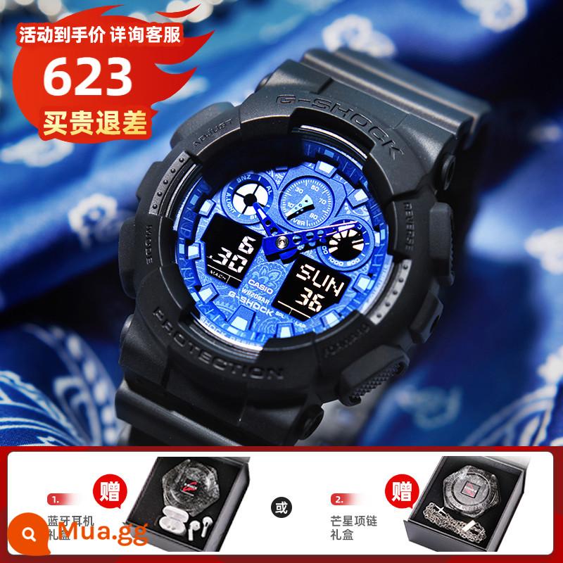 Đồng hồ CASIO nam gshock vàng đen Ngộ Không phiên bản giới hạn phi cơ đồng hồ thể thao đen chiến binh ga110 - 6. GA-100BP-1APR tặng kèm hộp quà tai nghe Bluetooth hoặc hộp quà vòng cổ ngôi sao