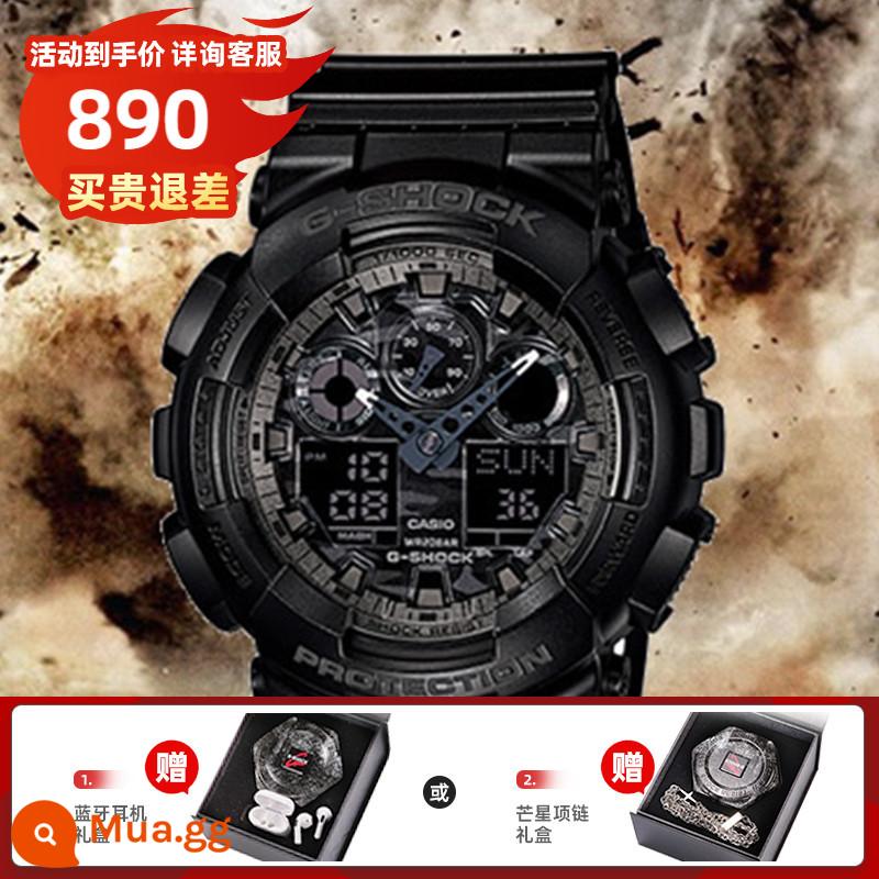 Đồng hồ CASIO nam gshock vàng đen Ngộ Không phiên bản giới hạn phi cơ đồng hồ thể thao đen chiến binh ga110 - 3. GA-100CF-1APR tặng kèm hộp quà tai nghe Bluetooth hoặc hộp quà vòng cổ ngôi sao